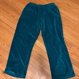 Alfred Dunner Teal green velvet joggers